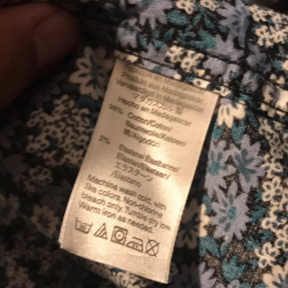 J crew men blue flower print shirt - Picture 8 of 9